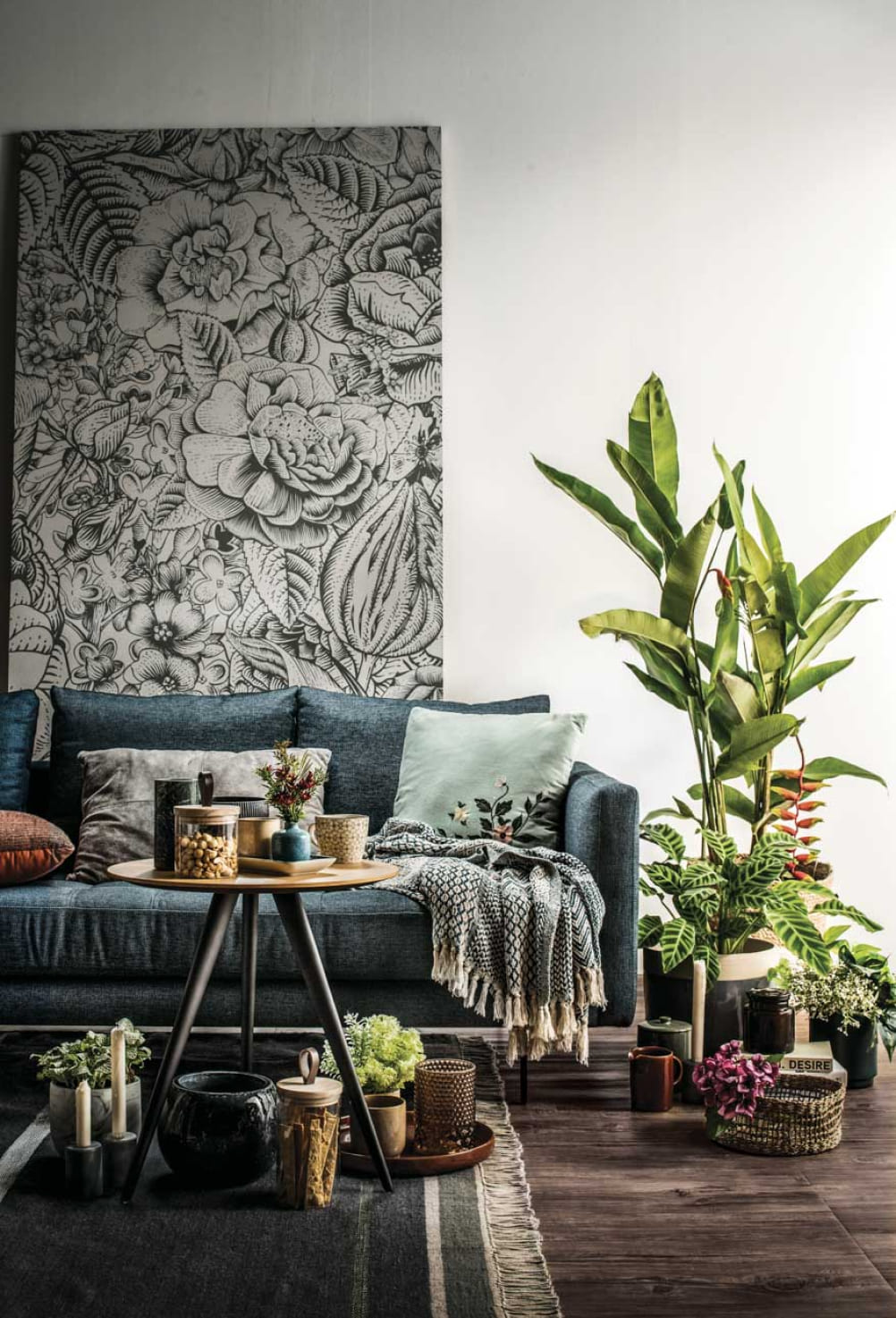 Styled living room interior featuring HINLIM furniture